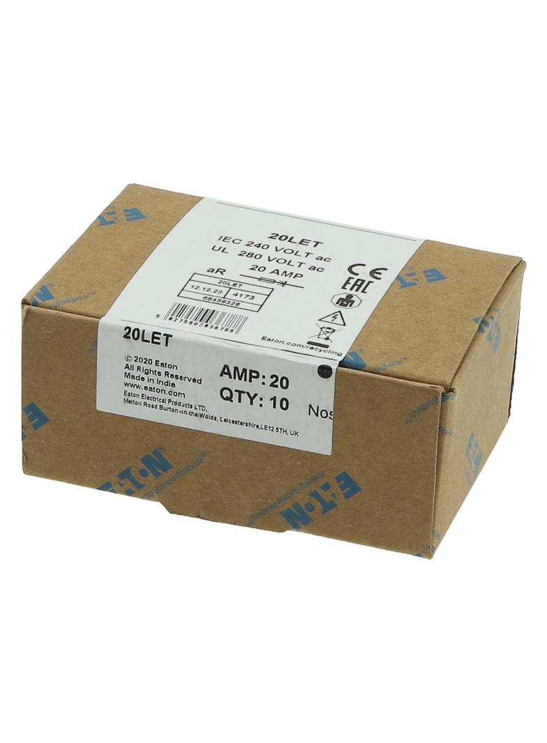20A 240V AC TYPE T FUSE Wkładka szybka 20A AC 240V DC 150V BS88 18x56 mm aR BS 20LET EATON
