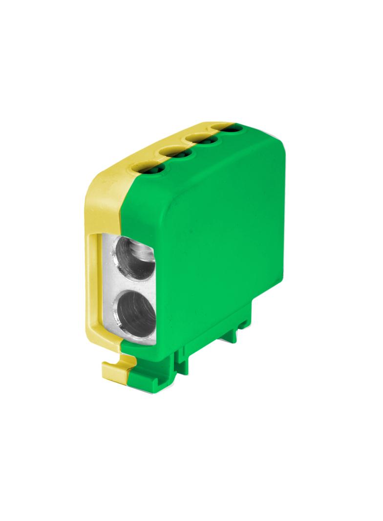 ZGG2x35/2x35z-g ,  Złączka sz. gwint. AL/CU, 2 x 35 mm2 / 2 x35 mm2, TS 35/ 1 tor, żółto-zielony