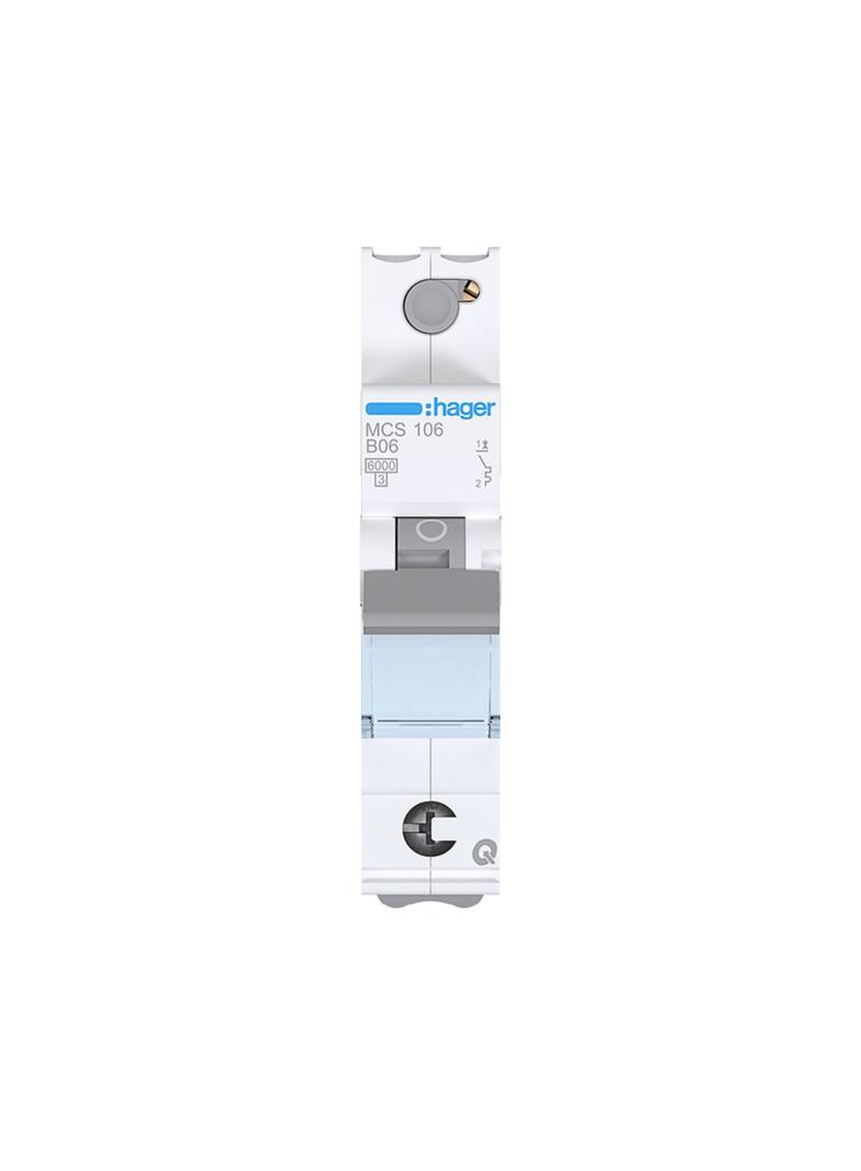 MCB Wyłącznik nadprądowy 6kA 1P C 6A QuickConnect MCS106 HAGER