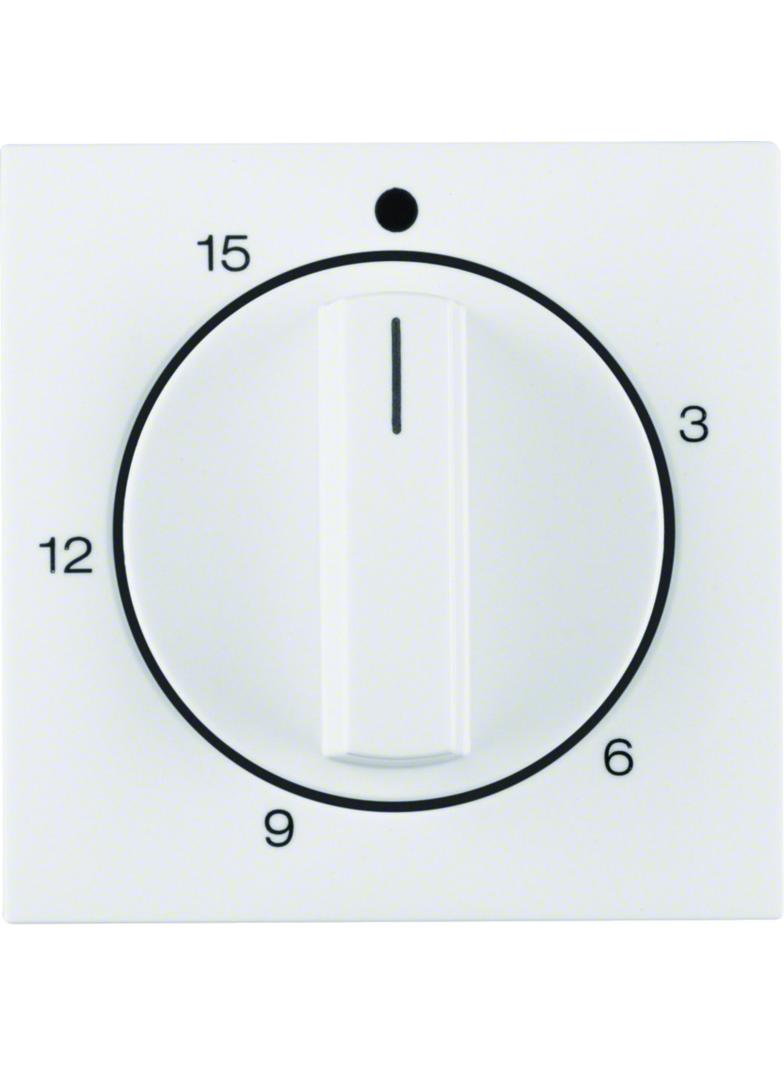 BERKER B.X/S.1 Płytka czołowa z pokrętłem Regulator do mechanizm łącz. czas. 0-15 min biały 16328989 HAGER