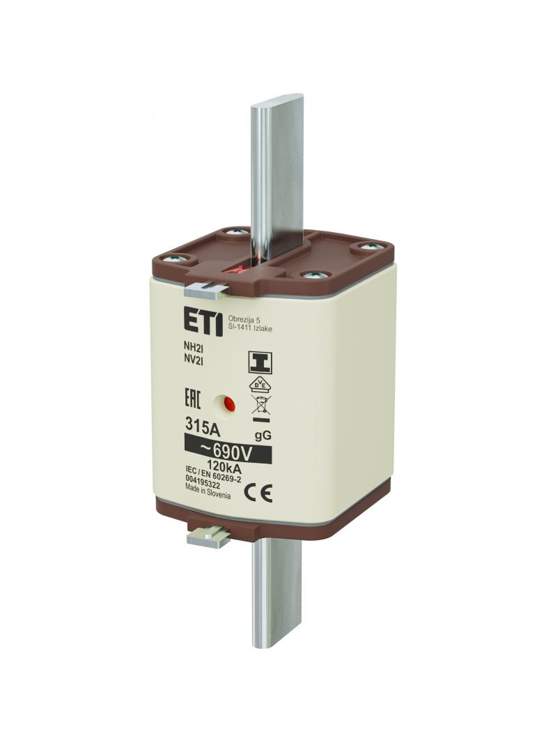 Wkładka topikowa NH zwłoczna KOMBI Zaczepy izolowane NH2/I gG 315A 690V 004195322 ETI