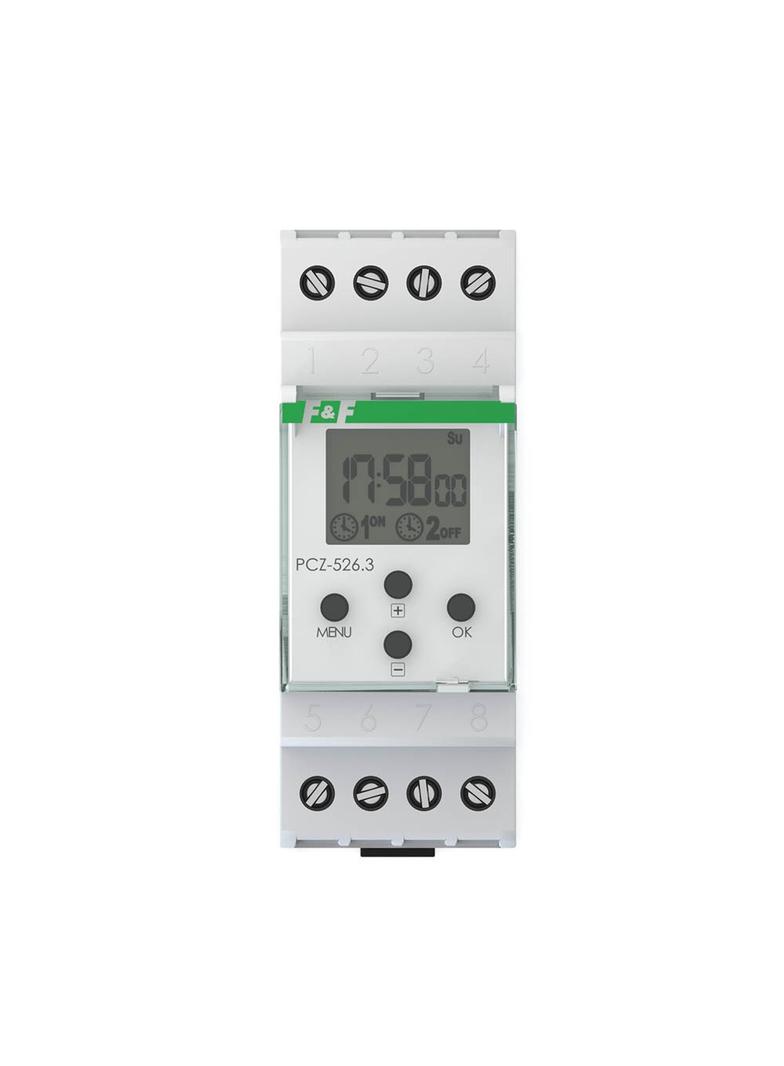 PROGRAMOWALNY ZEGAR STERUJĄCY ASTRONOMICZNY Z PRZERWĄ NOCNĄ, STYKI: 1P, I=16A, 24÷264V AC/DC, 2 MODU