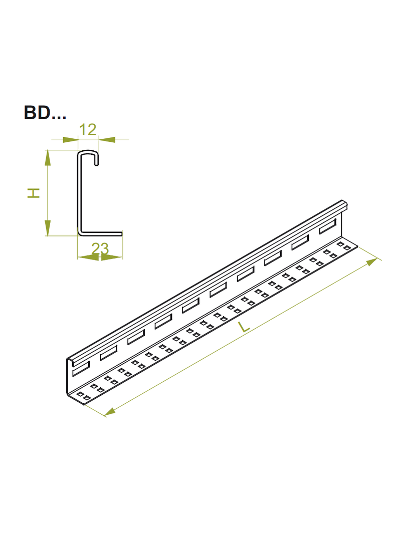 Bok drabiny 80mm Grubość 2,00 mm 3mb BDCH80/3 N 480502 BAKS