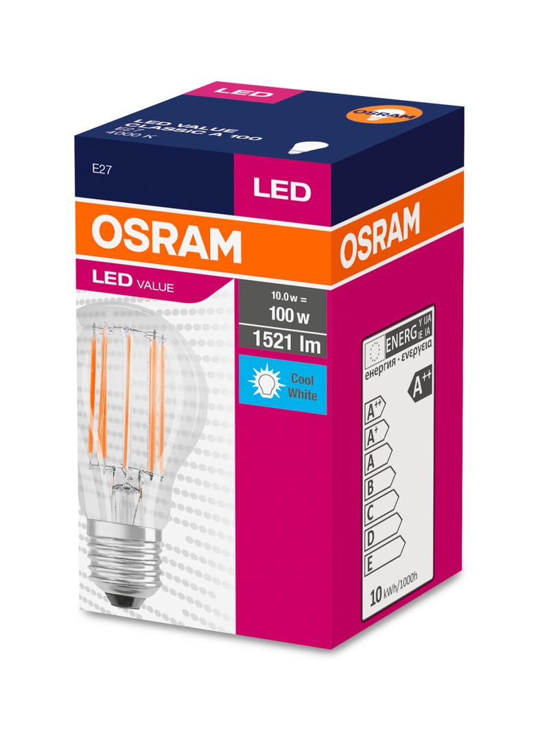 Żarówka LED A60 E27 8.5W = 60W 806lm 6500K Zimna 200° VALUE CLASSIC Osram