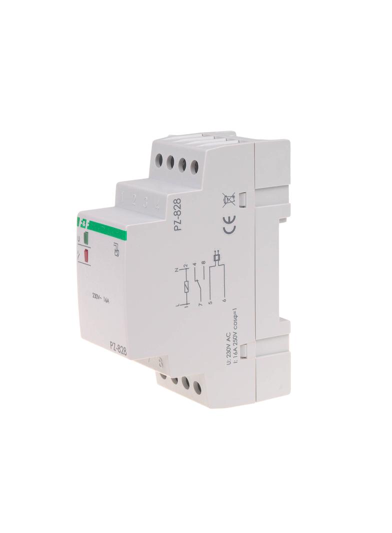 przekaźnik zalania PZ-828 B, montaz na szynie DIN,styk: 1NO/NC 230V