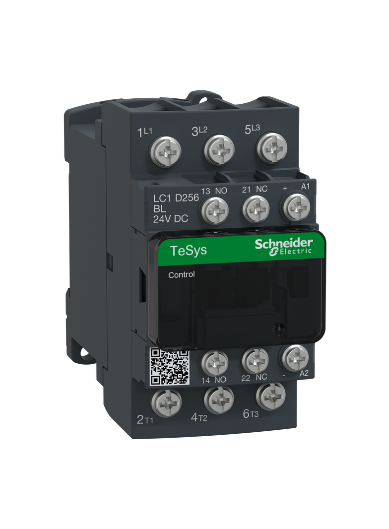 Stycznik mocy I= 25A AC-3 styki pom. 1NC+1NO nap. cewki 24 V DC LC1D256BL Schneider