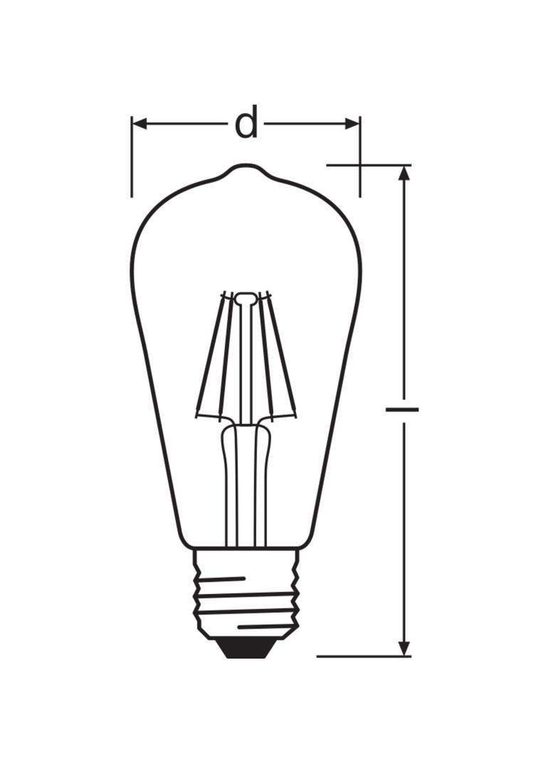 Lampa LED, klasyczny kształt bańki Edison 4W 827 230V szkło przezroczyste E27