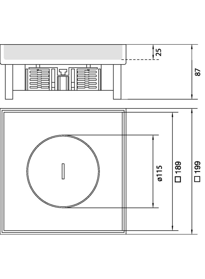 tehalit.VE-EE Pokrywa tubus IP54 5kN EKQ06 200x200 25mm stal nierdzewna