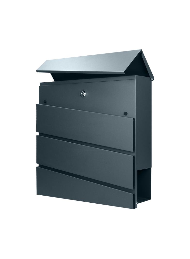 Skrzynka na listy BORNEO z galwanizowanej stali z gazetnikiem antracyt MB-1/A ORNO