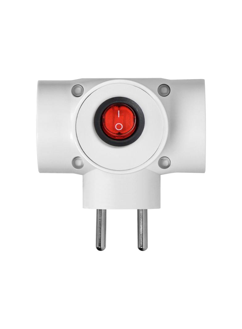 Rozgałęźnik 3x2P+Z, z wyłącznikiem