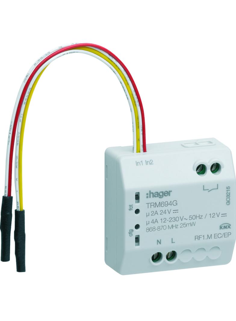 KNX q/e/s Wyjście załączające bezpotencjałowe pojedyncza + wej. bezpotencjałowe 2-kr TRM694G HAGER