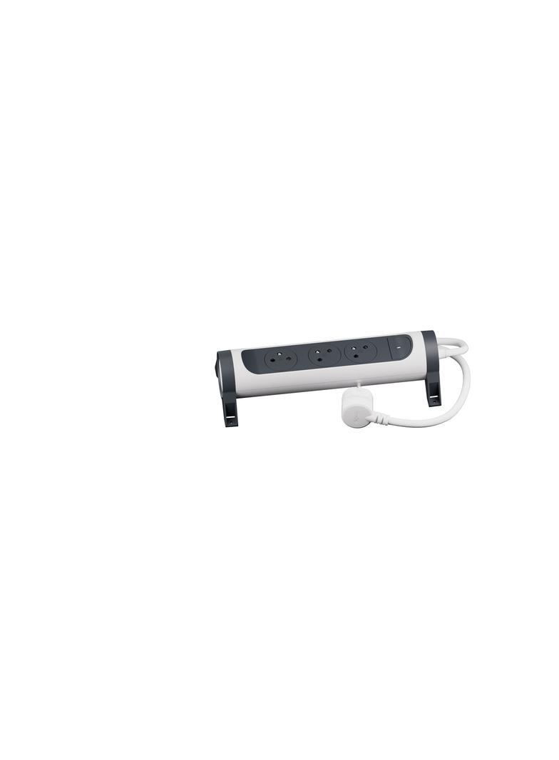 PRZEDŁUŻACZ PREMIUM, OBROTOWY, 3X2P+Z, Z PRZEWODEM 1.5 METRA 3X1.0 MM2 - BIAŁY/GRAFITOWY, Legrand