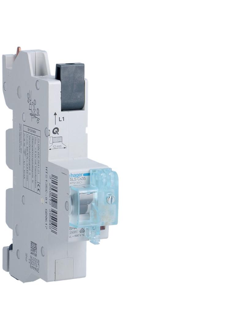 MCB SLS Wyłącznik nadprądowy selektywny 1P L1 Cs 35 A szyny Cu 40-12x5/10mm HTS135C1 HAGER