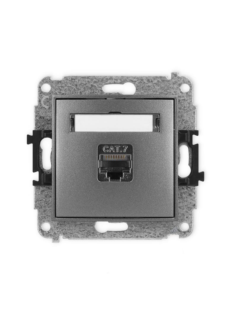 ICON Mechanizm gniazda komputerowego pojedynczego 1xRJ45, kat. 7, ekranowany, 8-stykowy grafitowy