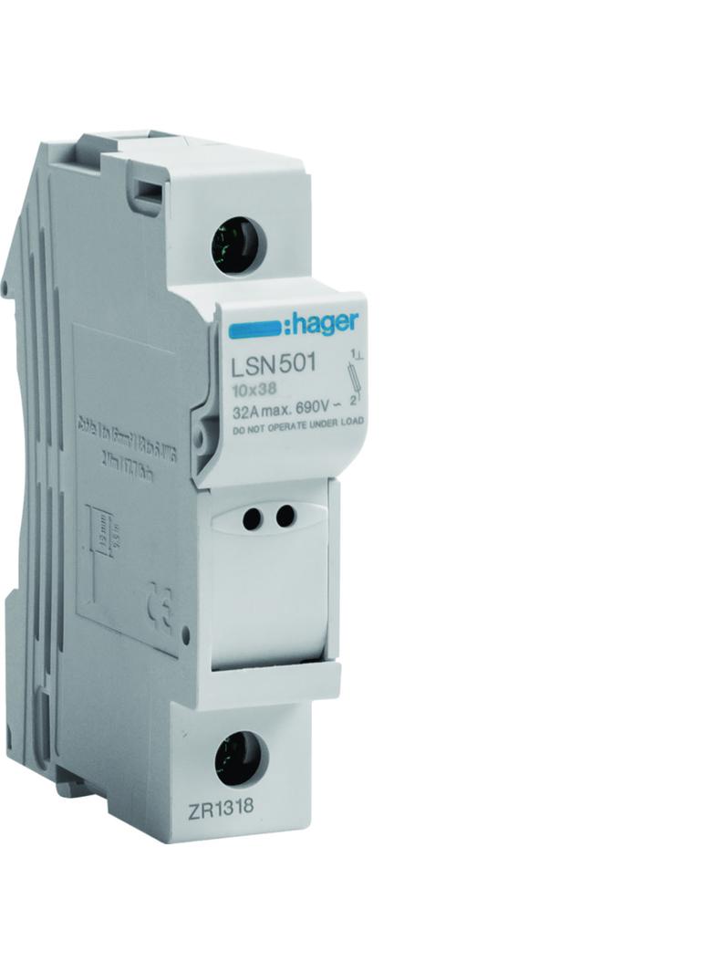 Rozłącznik bezpiecznikowy cylindryczny 1P 32A 10x38mm L38 LSN501 HAGER