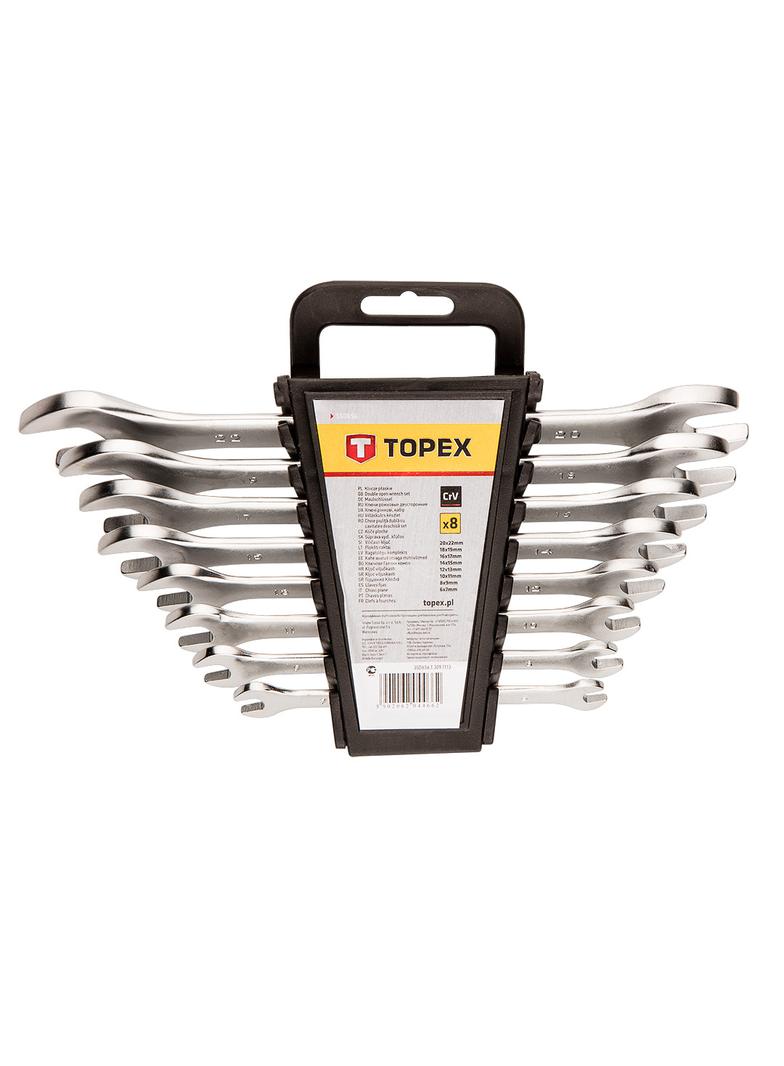 Klucze płaskie dwustronne 6-22 mm, zestaw 8 szt.