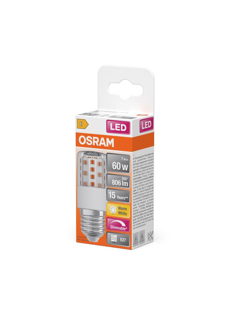 Lampa LED SPECIAL T SLIM CL 60 dim 7,3W 827 E27