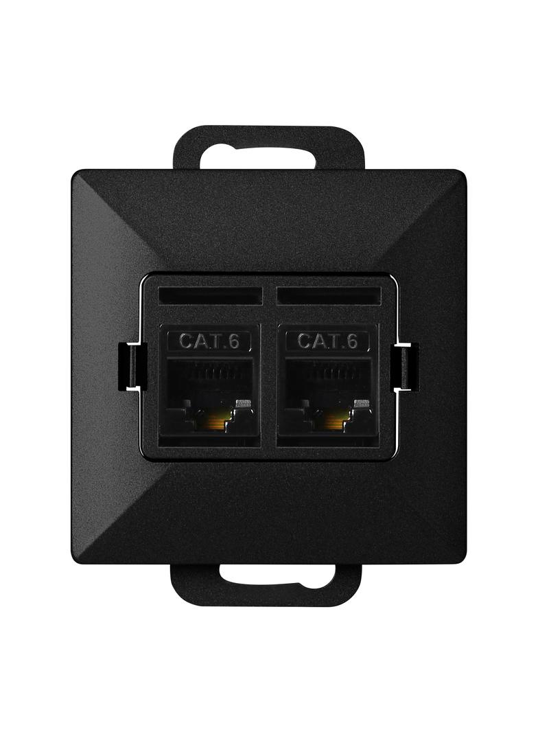 Gniazdo 2xRJ45 Cat5 Pearl, RJ45-5CAT/P2, czarny OR-OE-7715/2/B ORNO