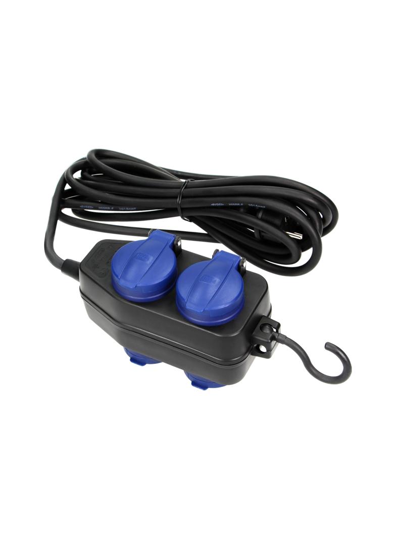 Przedłużacz warsztatowy bryzgoszczelny IP44, 4 gniazda (2+2) 2P+Z IP44, schuko, przewód gumowy, H05R