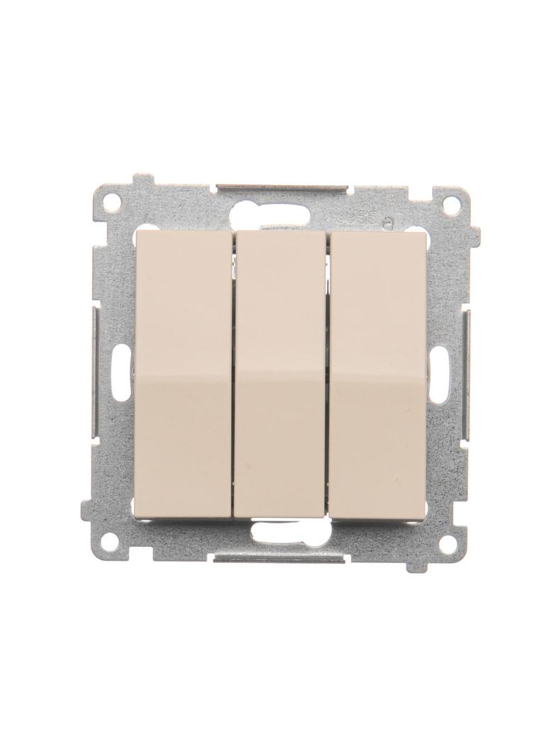 Simon 54 Przycisk potrójny 10A 250V szybkozłączka kremowy DP31.01/41 KONTAKT