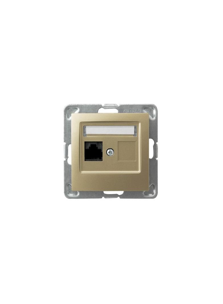 IMPRESJA Gniazdo komputerowe pojedyncze, kat. 5e MMC - kolor złoty metalik