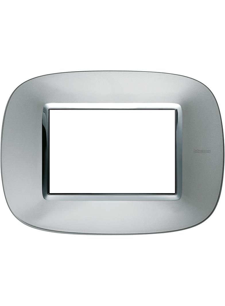 AXOLUTE - RAMKA OWALNA 3 MODUŁY AXOLUTE ALUMINIUM, Bticino