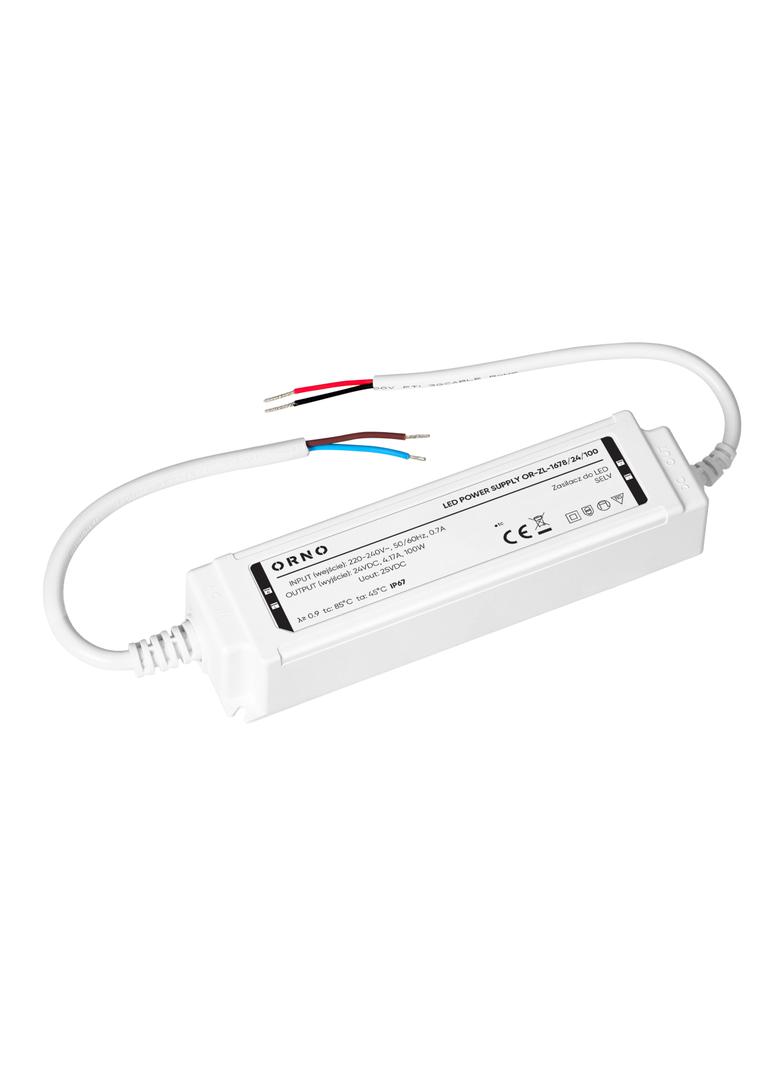 Zasilacz LED, hermetyczny, 24V, 100W, IP67, plastikowa obudowa