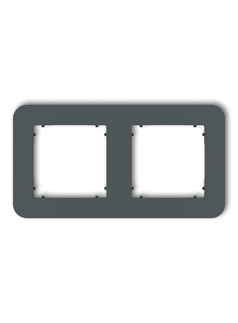 MINI Ramka uniwersalna podwójna zaokrąglona z tworzywa grafitowy mat
