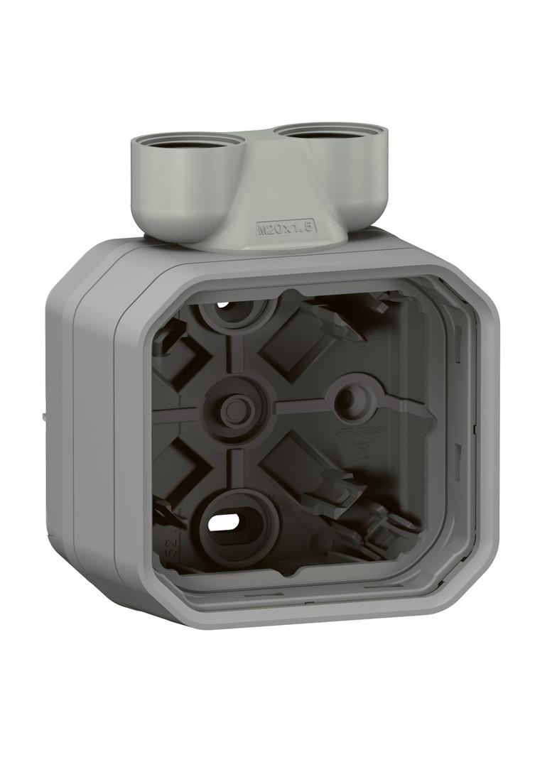NOWE PLEXO - PUSZKA NATYNKOWA POJEDYNCZA Z PRZEPUSTEM KABLOWYM ISO20 SZARA