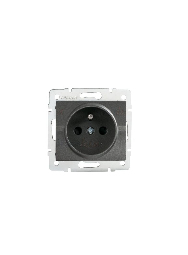LOGI Gniazdo pojedyncze śrubowy Grafit 16A 250V 021251141 25268 KANLUX