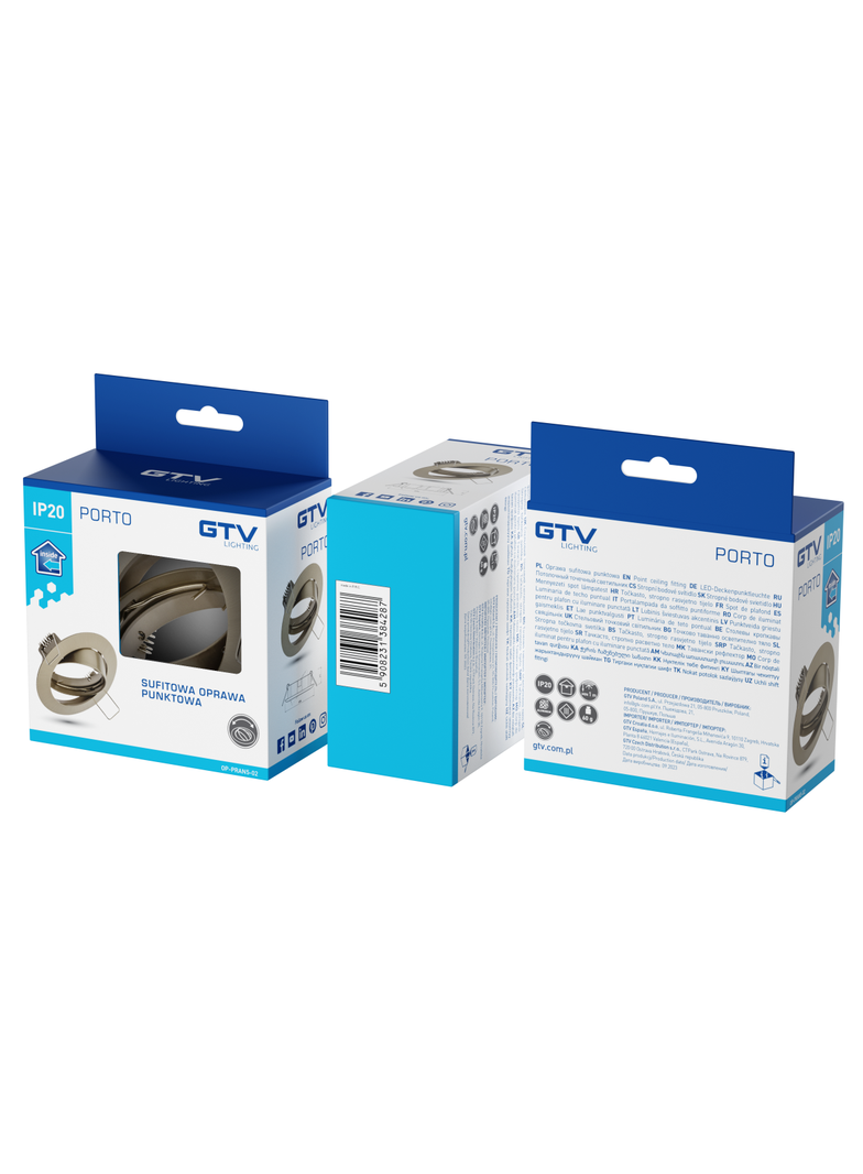 SUFITOWA OPRAWA PUNKTOWA Z REGULACJĄ KĄTA (OCZKO) PORTO-K, ODLEW, IP20, INOX