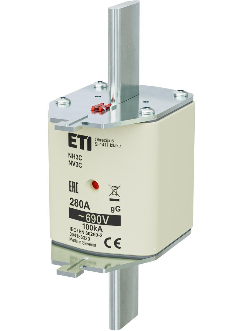 Wkładka topikowa NH zwłoczna KOMBI NH3C gG 280A 690V 004186320 ETI