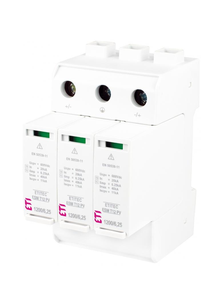 Ogranicznik przepięć T1 T2 (B C) - do systemów PV TEC ESM T12 PV 1200/6,25 Y 002440640 ETI