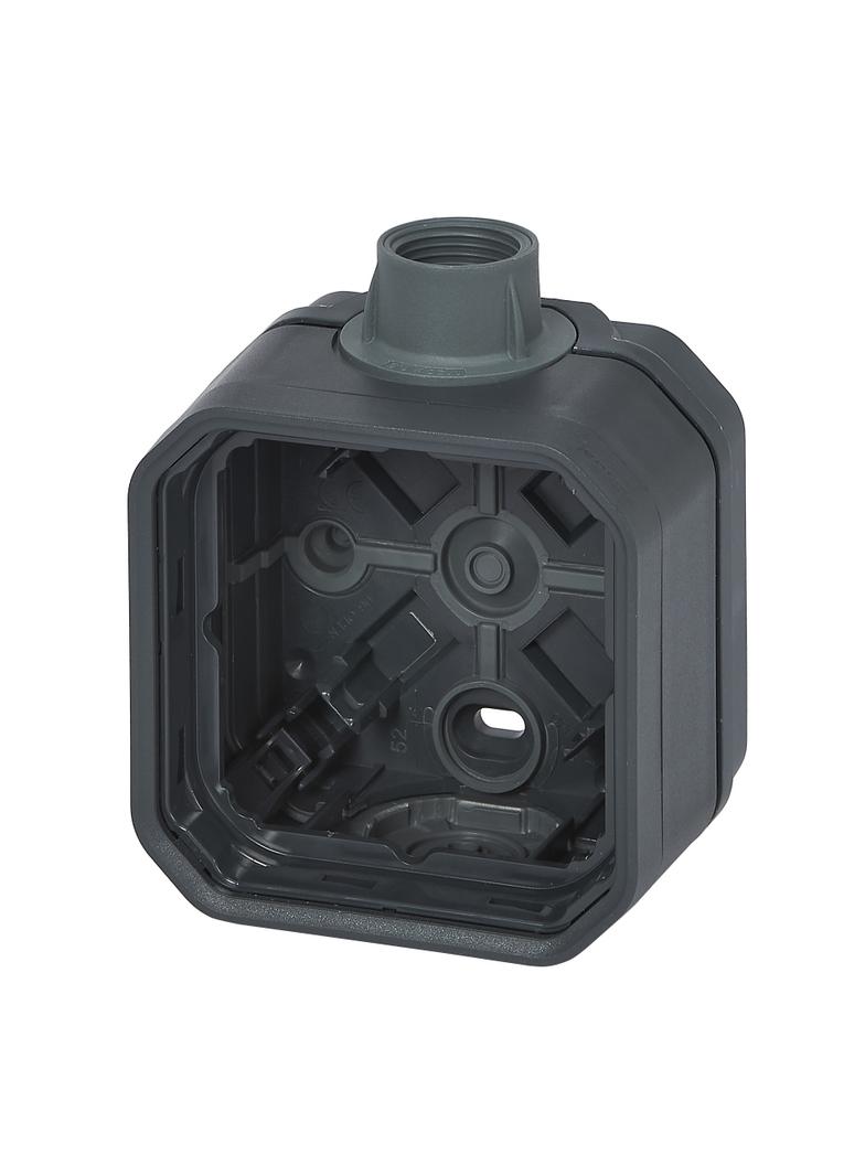 NOWE PLEXO - PUSZKA NATYNKOWA POJEDYNCZA Z PRZEPUSTEM KABLOWYM PG20 ANTRACYT