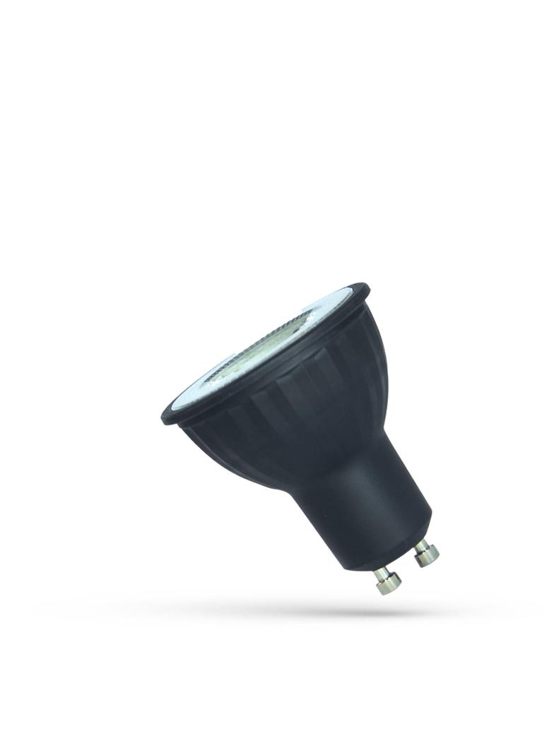 LED GU10 230V 6W SMD 38st WW z soczewką czarna SPECTRUM
