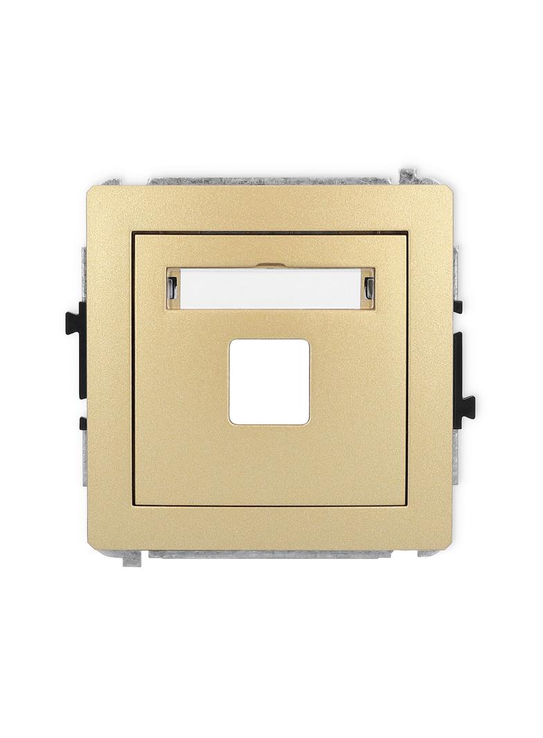 DECO Mechanizm gniazda multimedialnego pojedynczego bez modułu (standard Keystone) złoty