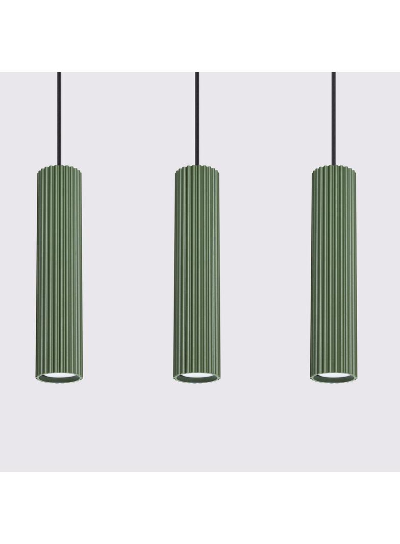 Sollux Lampa wisząca KARBON 3L zielona oliwka SL.1613