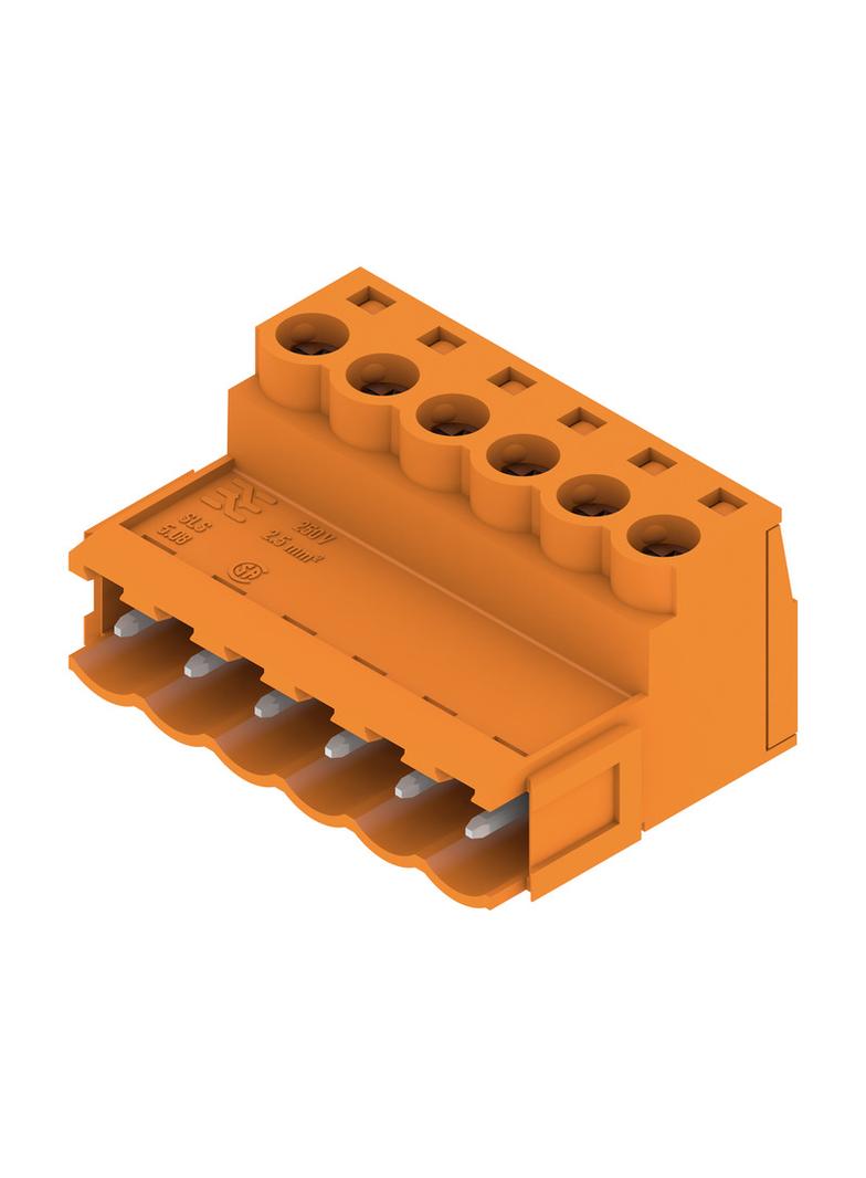 SLS 5.08/06/180B SN OR BX Wtyk PCB (złącze wiązki), 5.08 mm, Liczba biegunów: 6, Przyłącze z jarzmem /54szt./ 1627280000 WEIDMÜLLER