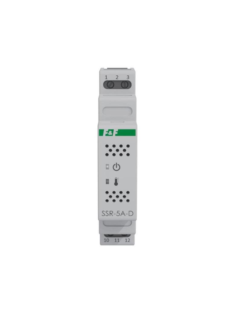 Przekaźnik półprzewodnikowy 12/24V AC/DC 5A sterowania odbiornikami zasilanymi 230V AC montaż DIN F& SSR-5A-D F&F