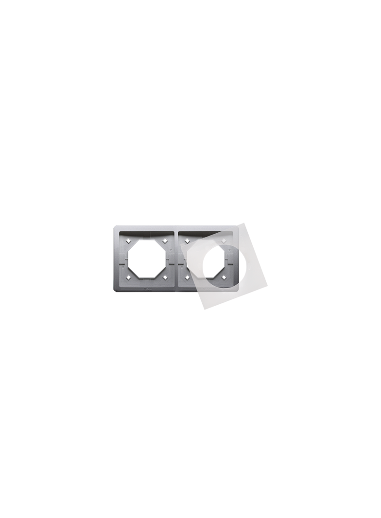 Simon Basic Standard Ramka 2-krotna do wersji bryzgoszczelnej IP44 z kompletem uszczelek stal inox BMR2B/21 KONTAKT