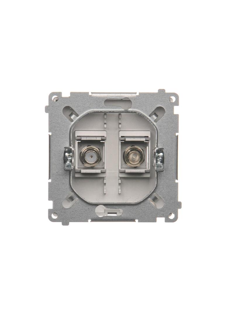 Simon Basic Gniazdo antenowe typu ''F'' podwójne stal inox BMAF2.01/21 KONTAKT