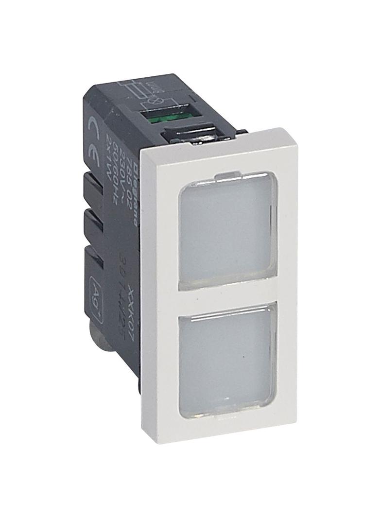 MOSAIC LAMPA SYGNALIZACYJNA PODWÓJNA PŁASKA - 1 MODUŁ ANTYBAKTERYJNA 1W 230V~, Legrand