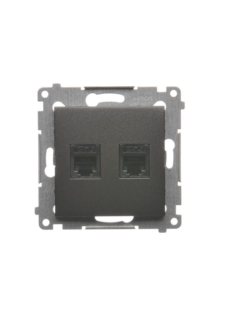 SIMON 54 WMDT-0020xx-048 Gniazdo telefoniczne podwójne RJ12 (moduł); antracyt