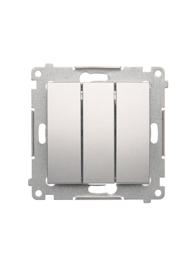 Simon 54 Łącznik potrójny z podświetleniem LED 10A 250V szybkozłączka srebrny mat DW31L.01/43 KONTAKT