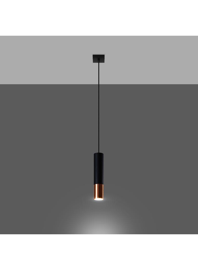 Sollux Lampa wisząca LOOPEZ 1 czarny/miedź