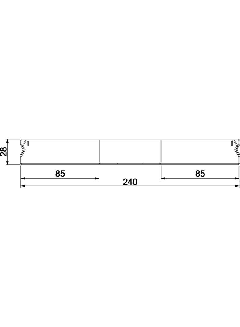 tehalit.UK Kanał do wylewki podłogowej 3-komorowy 240X28mm stal UK240283 HAGER