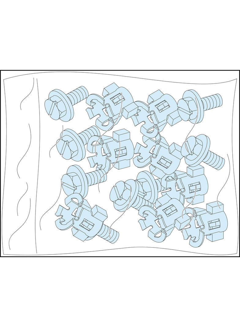 Rozdzielnice PrismaSet, śruby i nakrętki do ramy 20 sztuk