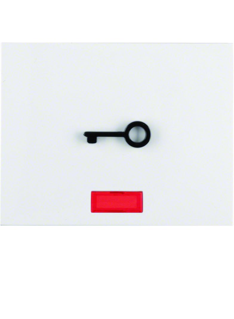 BERKER K.1 Klawisz z czerwoną soczewką i wypukłym symbolem klucz biały 16517309 HAGER