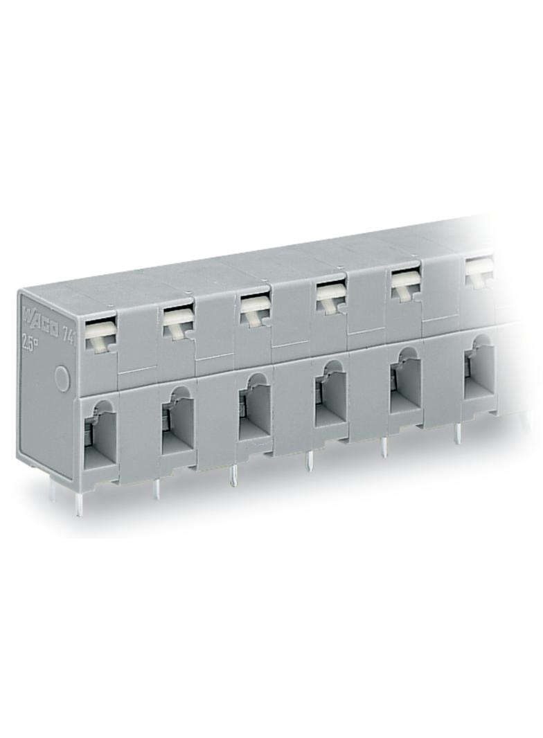 listwa przepustowa do p. drukowanych 5-bieg. szara raster 10 mm