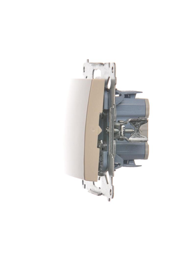 Simon 54 Przycisk pojedynczy rozwierny bez piktogramu 10A szybkozłączka kremowy